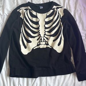 small skeleton yk2 crewneck sweater